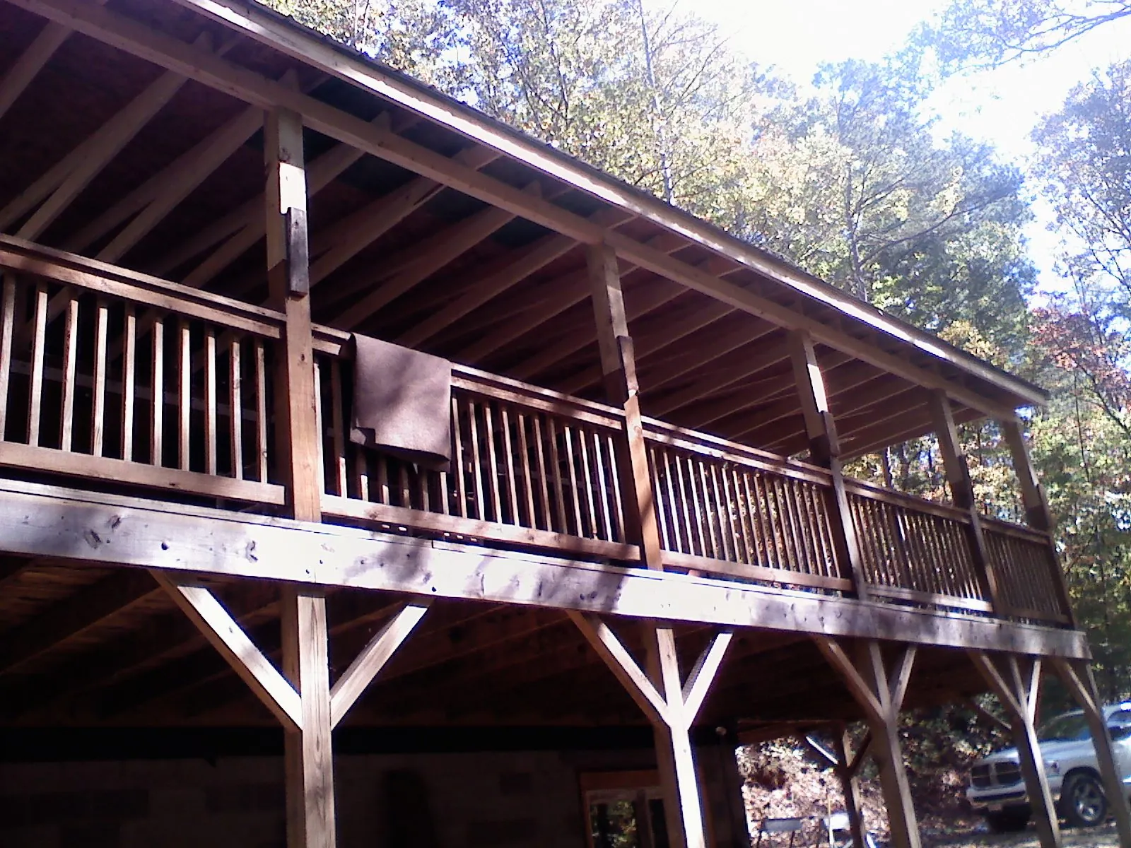 Timber framing under a new elevated porch and deck — Roof Leak Repair in Wingina by Roofing Brothers